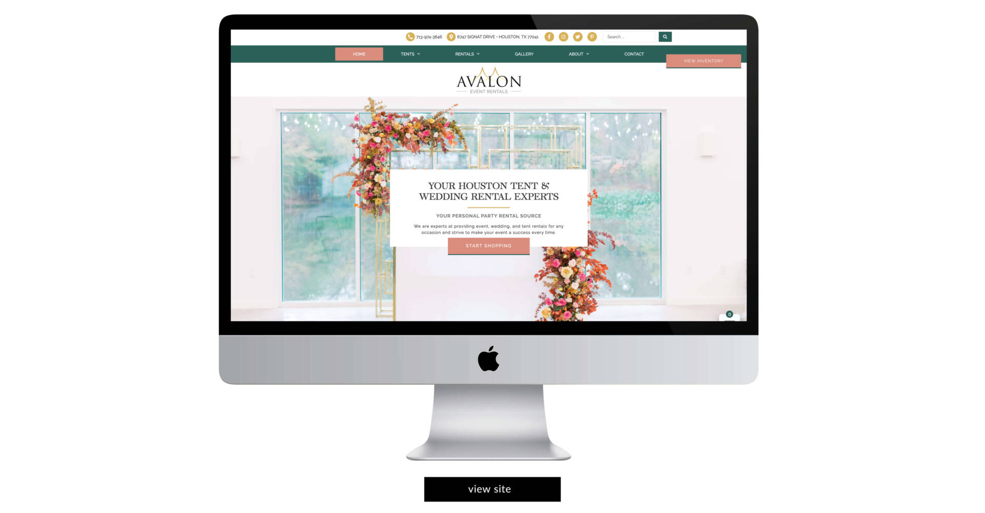 Avalon Event Rentals custom website design rental inventory management system