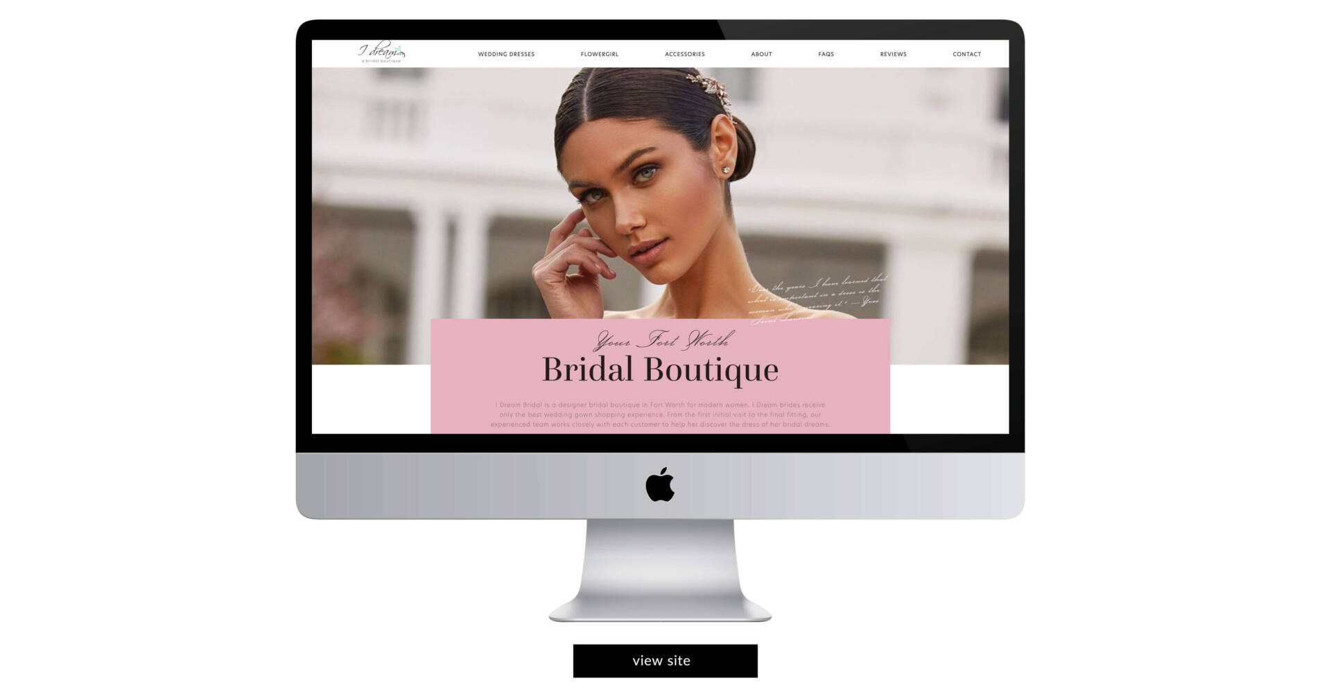 I Dream bridal - Custom one-page website design