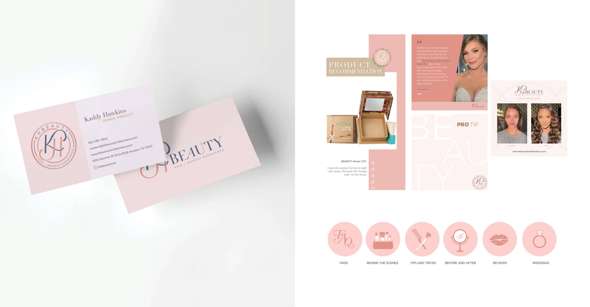 KH Beauty Social Media Toolkit + Business Card Design