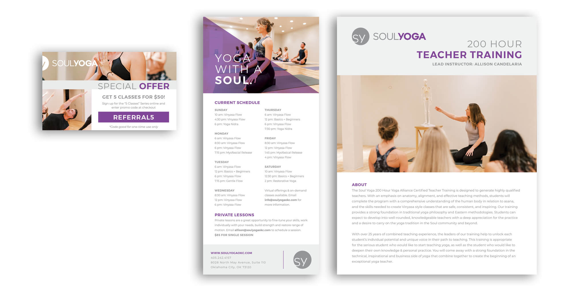 Soul Yoga Graphic Design Services - Printed Material